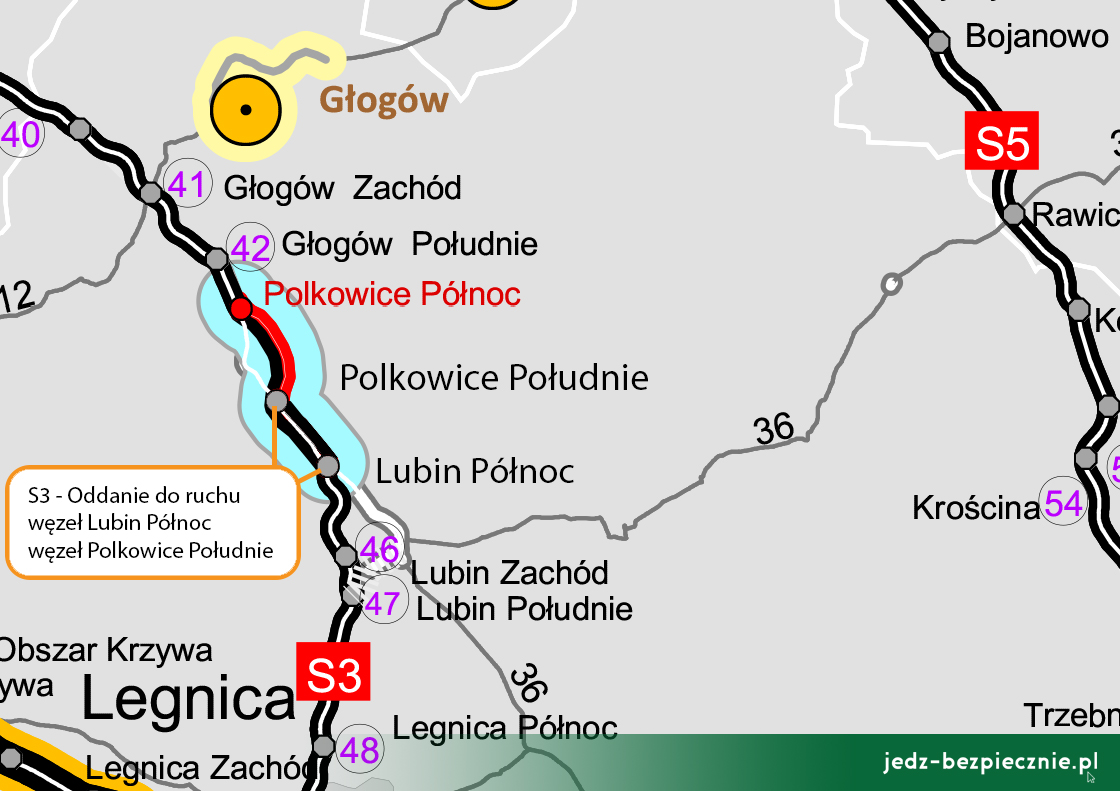 Polskie drogi - oddanie do użytku S3 pomiędzy węzłami Lubin Północ - Polkowice Południe